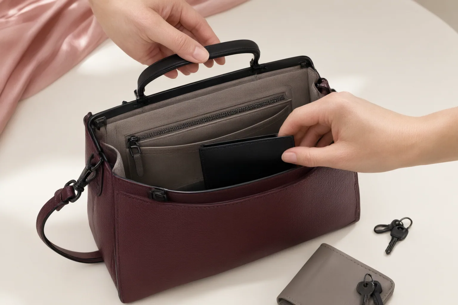 Editorial scene showing practical next steps for How to Choose a Versatile Handbag: Carrying Styles, Size, Material, Closure, and Organization