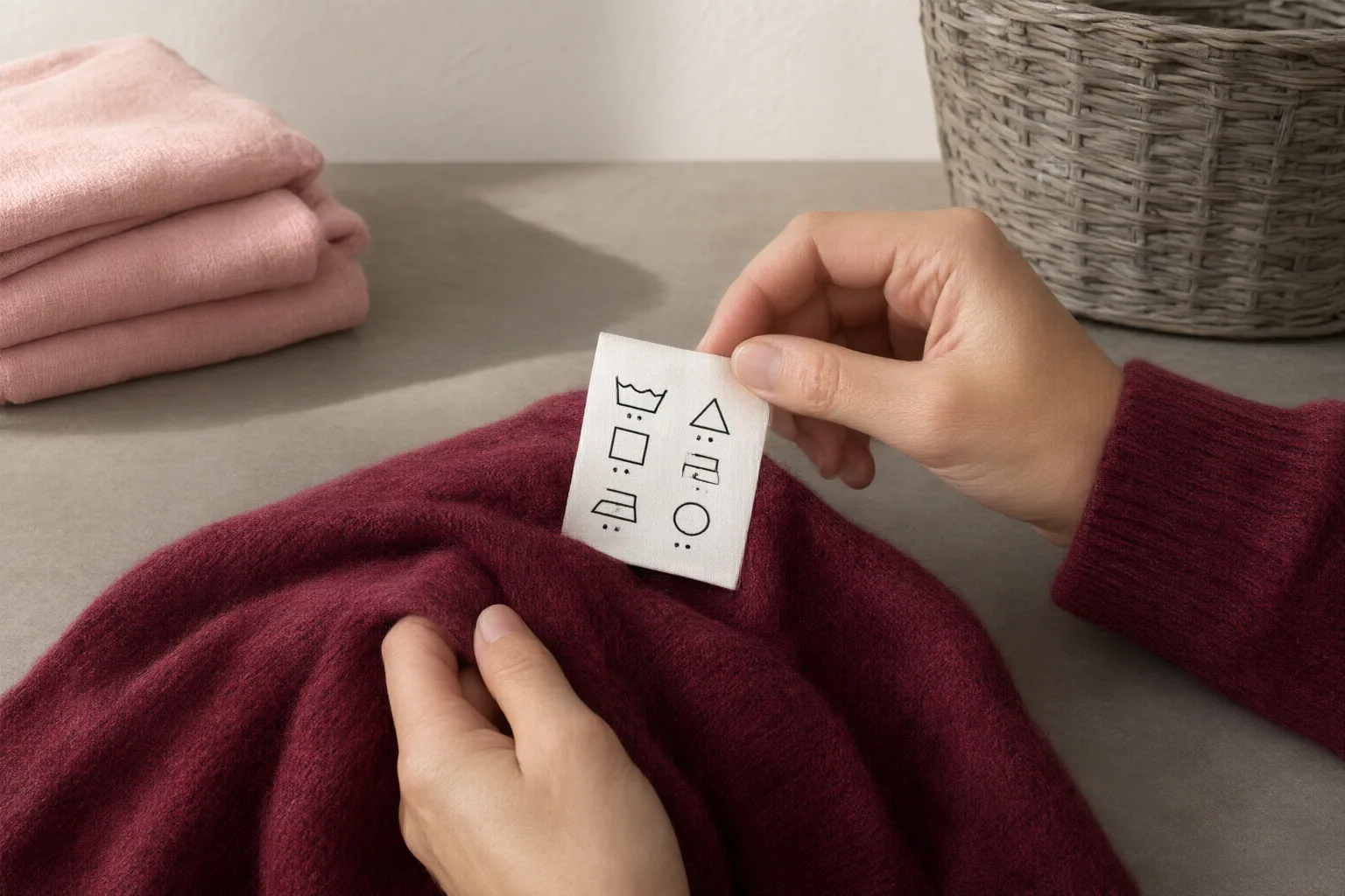 Editorial scene showing practical next steps for How to Read Laundry Care Symbols Before Washing, Drying, Bleaching, or Ironing Clothes