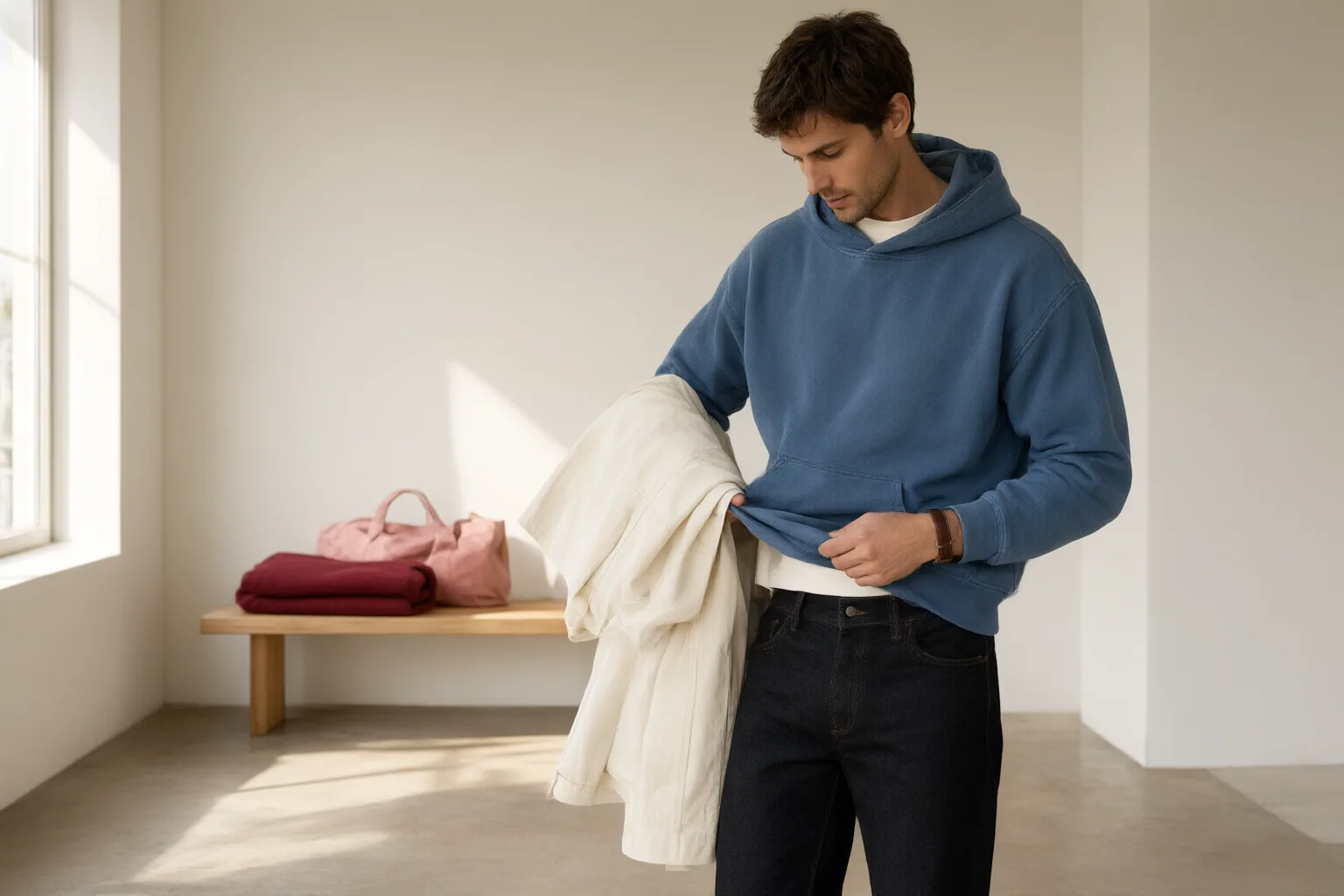 Editorial scene showing practical next steps for Jon Bernthal Style: A Wearable Hoodie-and-Jeans Outfit Inspired by His Public Appearances