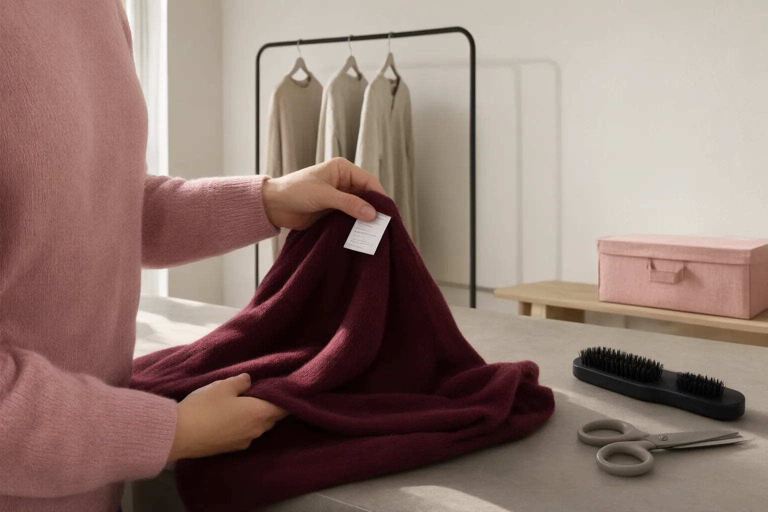 Editorial scene showing practical next steps for How to Check a Garment’s Care Requirements Before You Buy