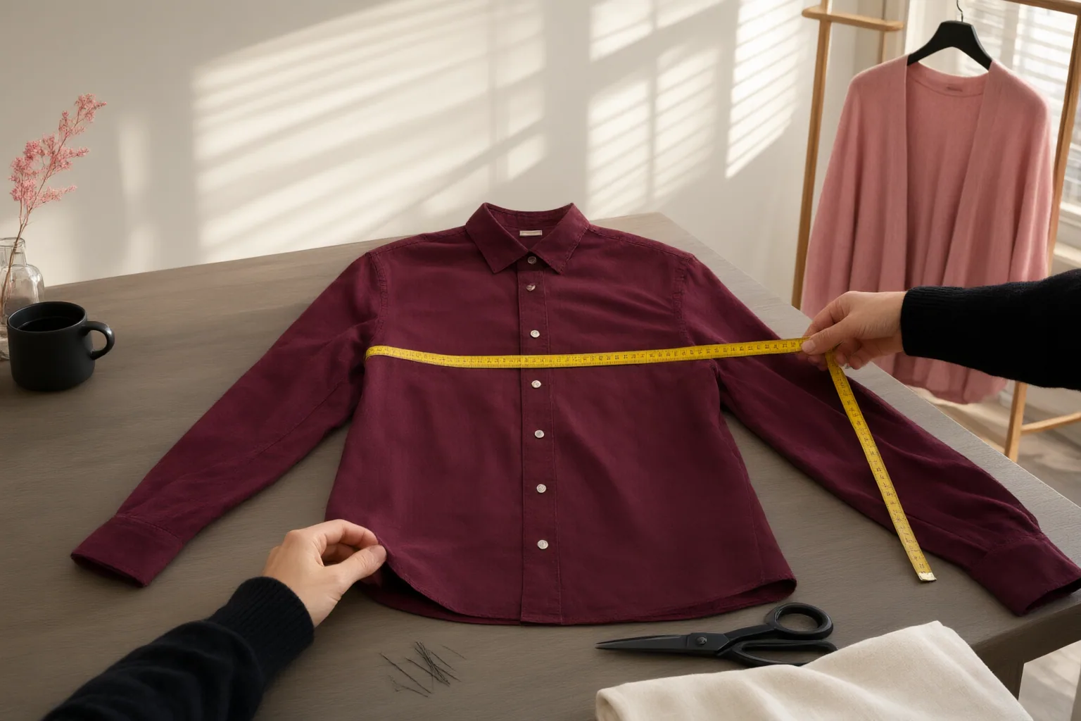 Editorial scene showing practical next steps for How to Choose a Button-Down Shirt That Fits the Shoulders, Bust, and Hips Without Gaping