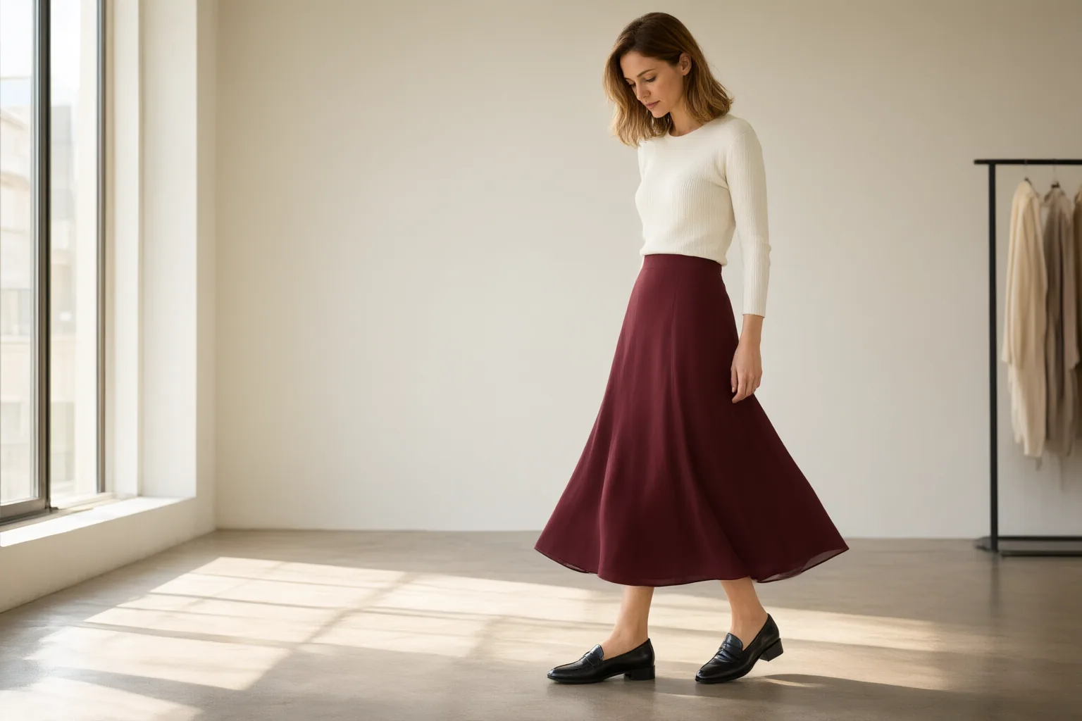 Editorial scene showing practical next steps for How to Choose a Skirt Length and Silhouette for Your Height, Shoes, and Daily Routine