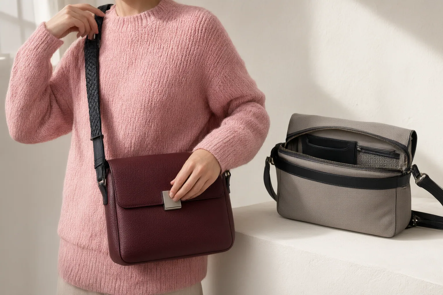 Editorial scene showing practical next steps for How to Compare Crossbody Bags for Capacity, Strap Fit, Security, and Hands-Free Comfort