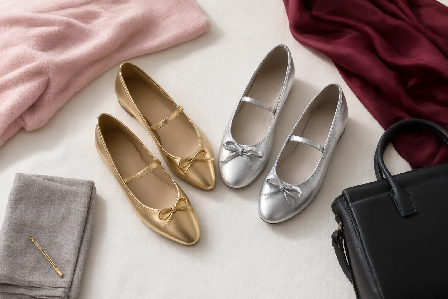 Original editorial hero image for How to Style Metallic Ballet Flats for Easy Daytime Outfits