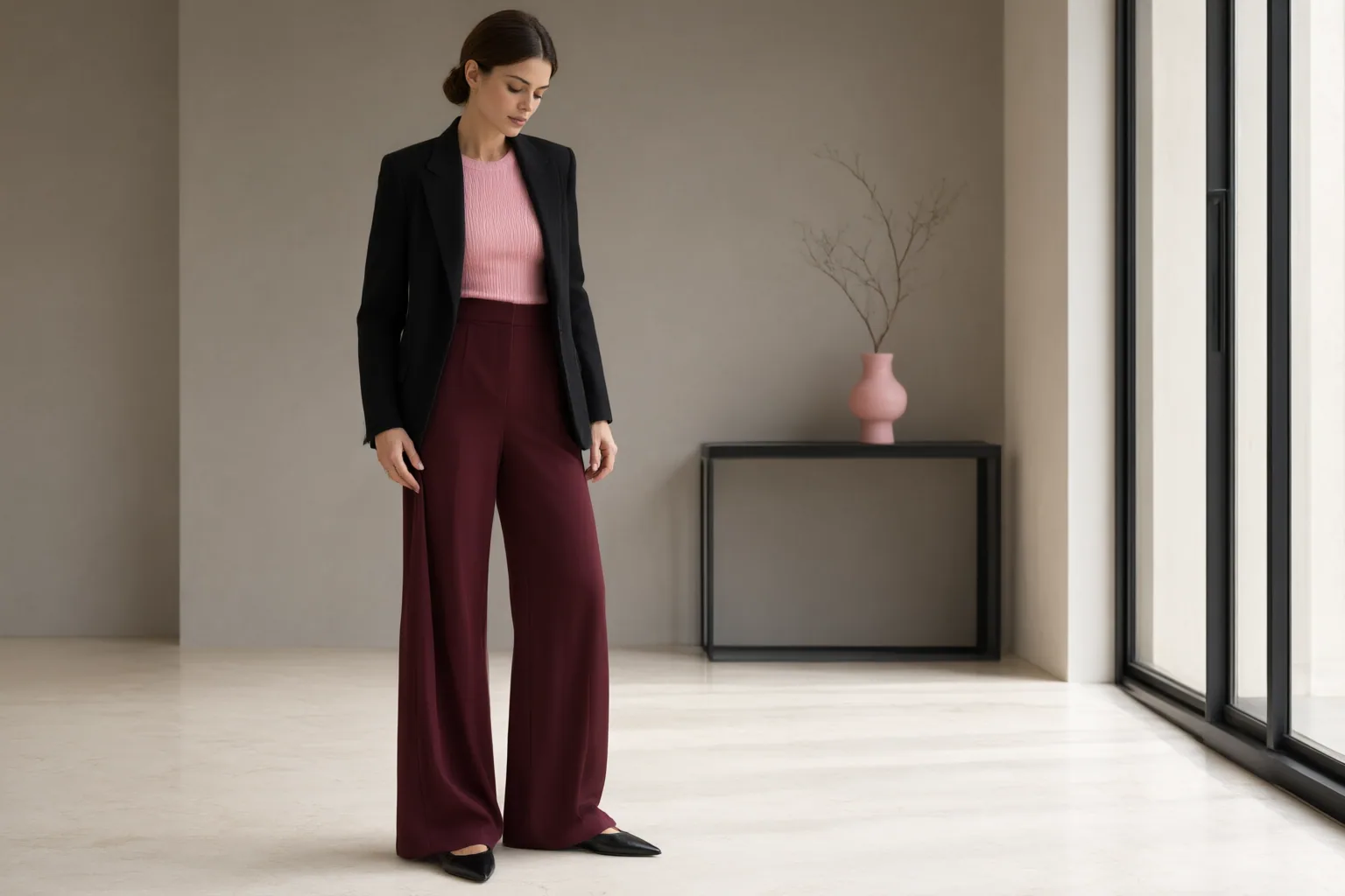 Original editorial hero image for How to Style Wide-Leg Trousers for a Polished Petite Work Outfit