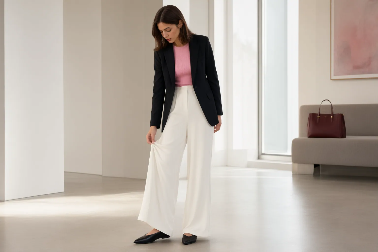 Editorial scene showing practical next steps for How to Style Wide-Leg Trousers for a Polished Petite Work Outfit