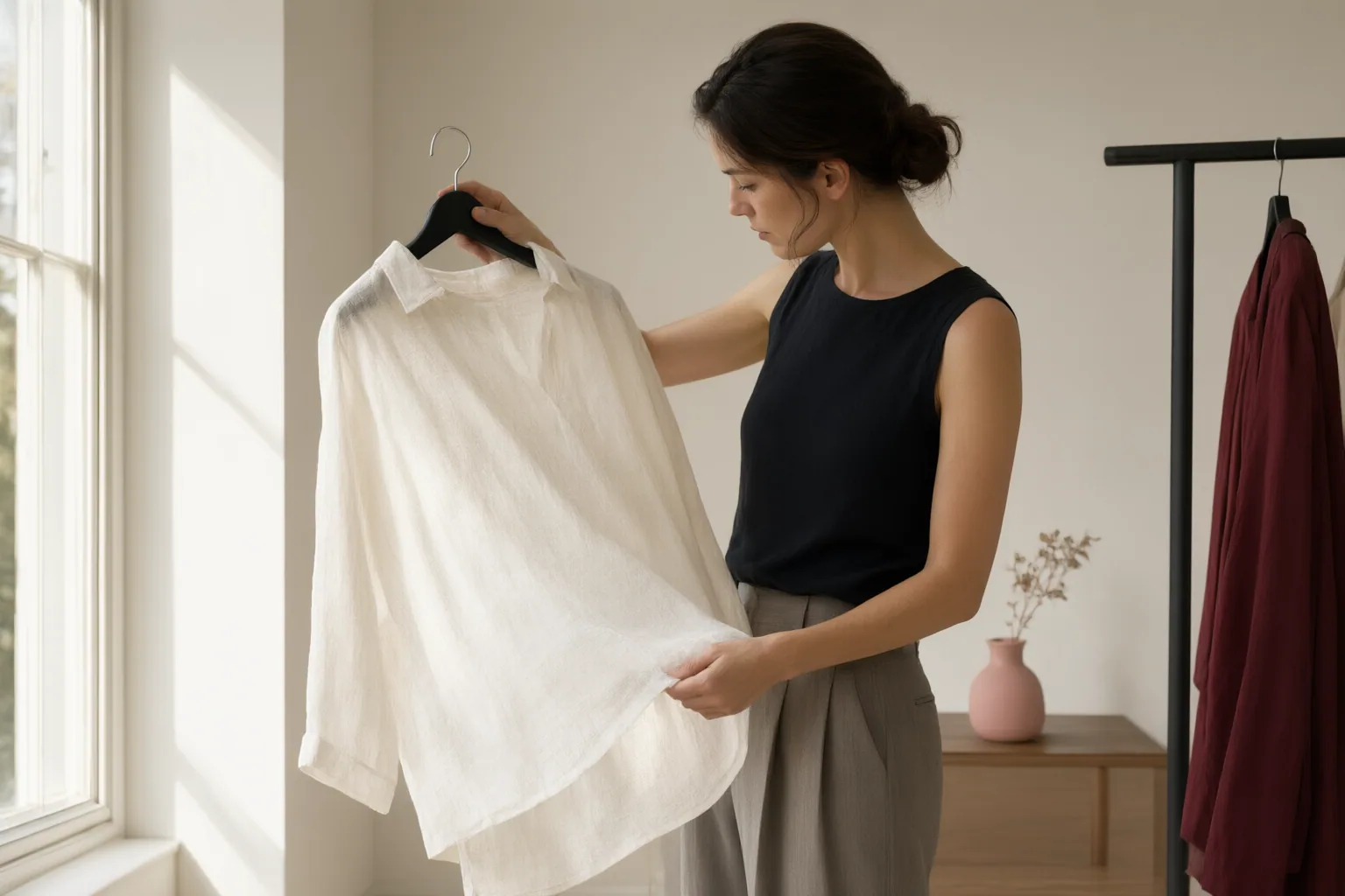 Editorial scene showing practical next steps for Summer Shirt Buying Guide: How to Check Fabric, Fit, Opacity, Care, and Outfit Pairing