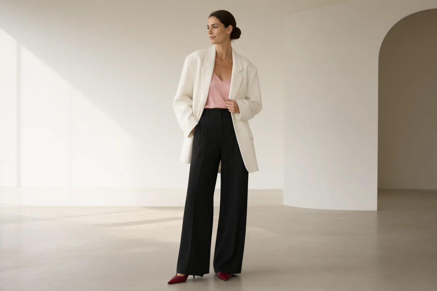 Original editorial hero image for How to Adapt an Oversized-Suiting Look to Your Height, Shoulders, Workplace, and Shoes