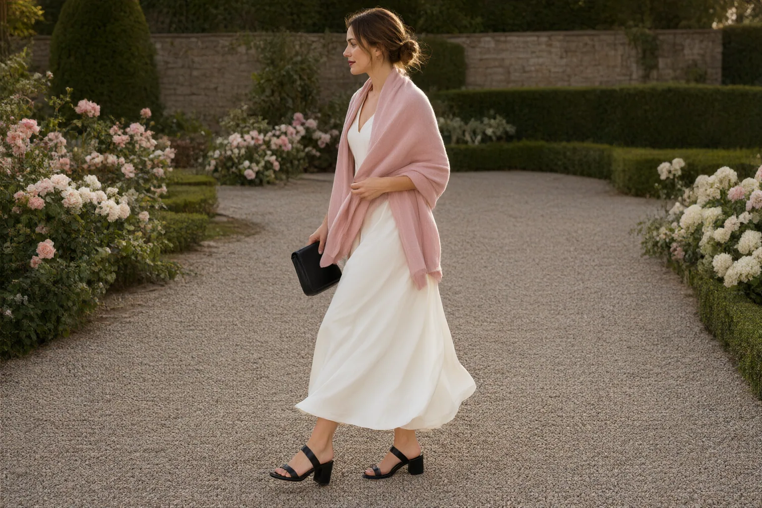 Editorial scene showing practical next steps for How to Plan an Outdoor Wedding Guest Outfit for Weather, Terrain, and Dress Codes
