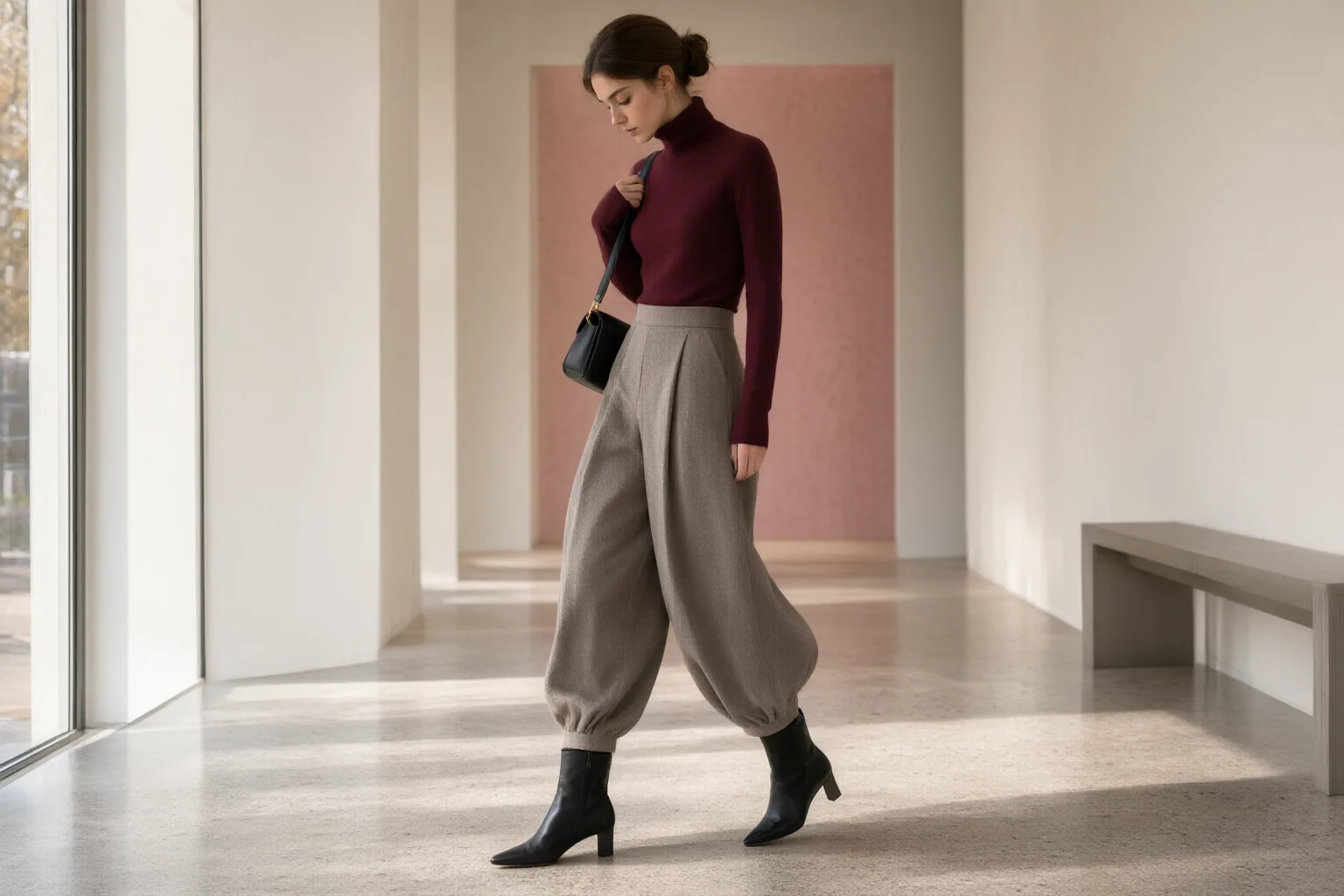 Editorial scene showing practical next steps for How to Wear Balloon Trousers for Autumn and Winter Without Overwhelming Your Outfit