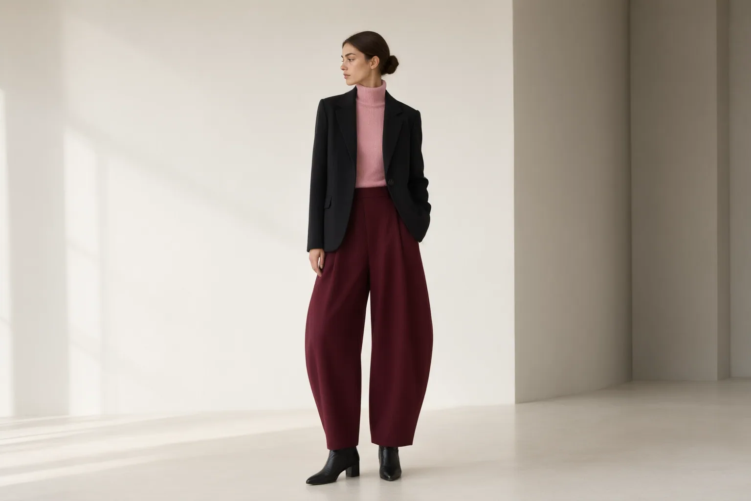Original editorial hero image for How to Wear Balloon Trousers for Autumn and Winter Without Overwhelming Your Outfit