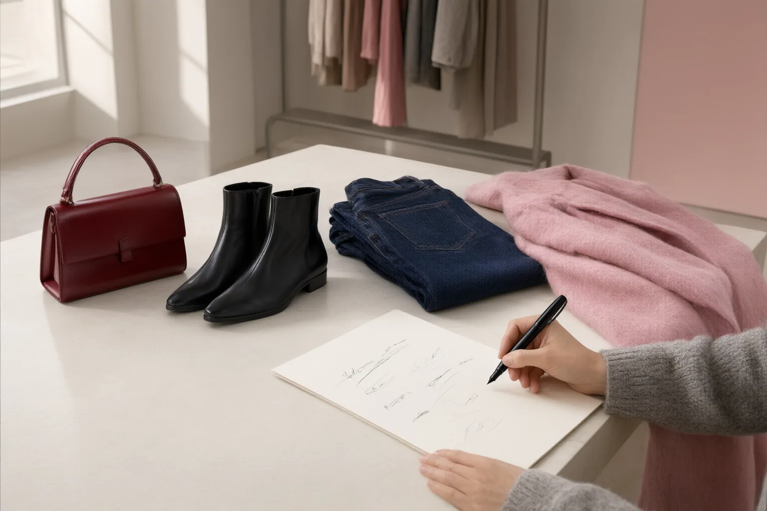 Editorial scene showing practical next steps for When Is Black Friday 2026? A Fashion Shopping Checklist for Coats, Jeans, Shoes, and Handbags